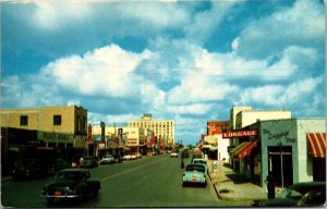 Vtg Harlingen Texas TX View of Jackson Street Old Cars Piggly Wiggly Postcard
