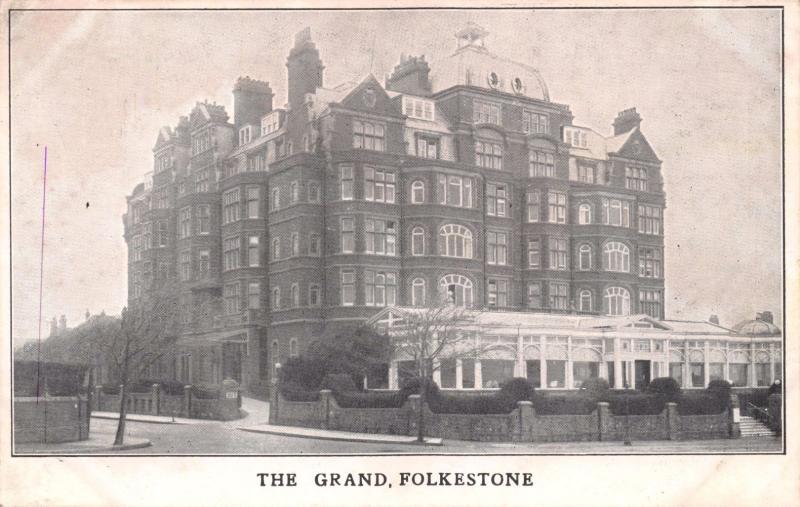 FOLKESTONE  KENT UK THE GRAND HOTEL POSTCARD