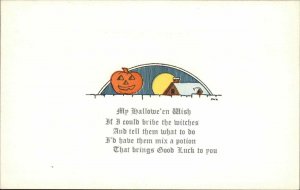 Halloween 2500 Series Poem JOL Moonlight c1915 Postcard EXC COND