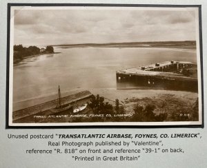 Mint Real Picture Postcard Trans Atlantic Air Base Foynes Ireland