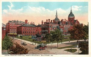Vintage Postcard 1920's John Hopkins Hospital North Broadway Baltimore Maryland