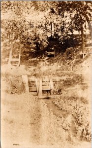 Real Photo Postcard Small Dam in Indiana