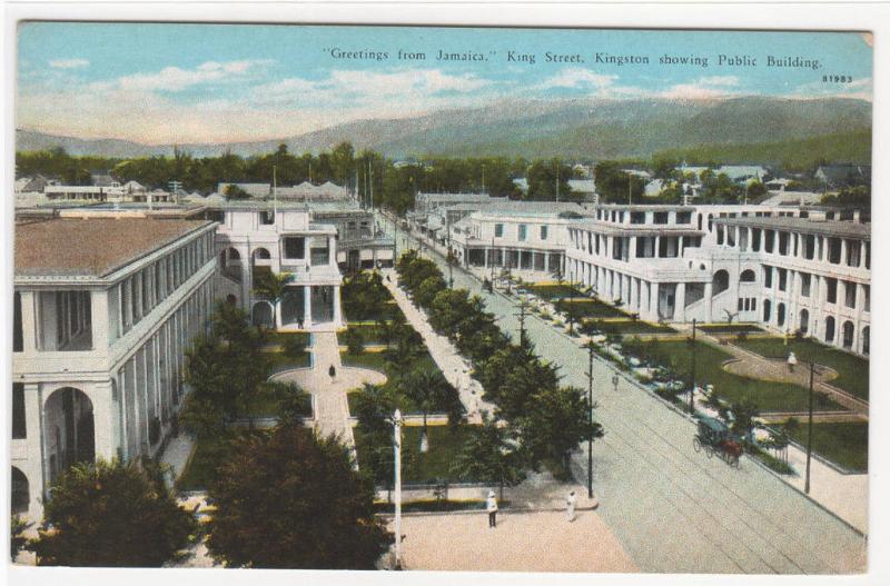 King Street Jamaica 1920s? postcard 