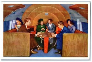 c1950's Sky Lounge In DC-9 Deltaliner Giant Airliner Unposted Vintage Postcard