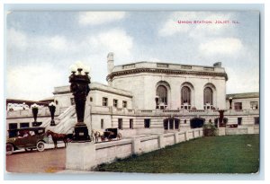 c1910 Walkway Lights Union Station Joliet Illinois IL Unposted Postcard