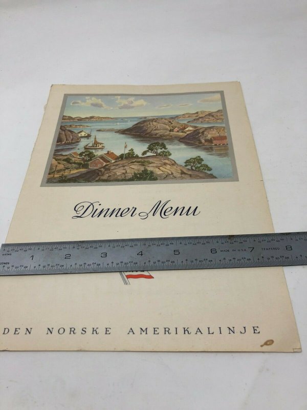 NAL Den Norske Amerikalinje Dinner Menu June 1960