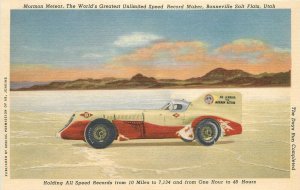 Utah Bonneville Salt Flats Speed Record Maker Mormon 1940s Postcard 22-10314