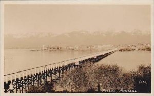 Montana Polson Panorama View With Bridge Real Photo RPPC