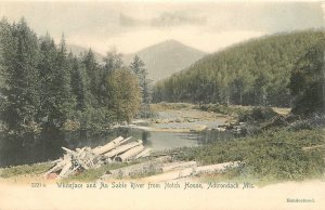 Postcard New York Adirondack White Face Au Sable River Notch House 23-7770