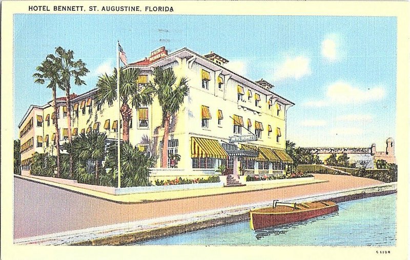 Hotel Bennett St. Augustine FL Florida Vintage Postcard Standard View Card 