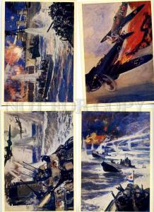 254030 USSR Pechatin WWII Naval Fleet SET of 16 postcards