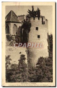 Postcard Old Couches Chateau Marguerite Mines Burgundy tower and chapel