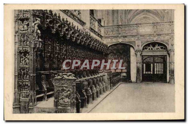 Old Postcard Brou Church Stalls Cote Sud