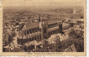 BF16711 mons panorama de la collegiale ste waudru belgium front/back image