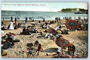 Santa Cruz California Postcard On Sands Beach Exterior View 1908 Vintage Antique