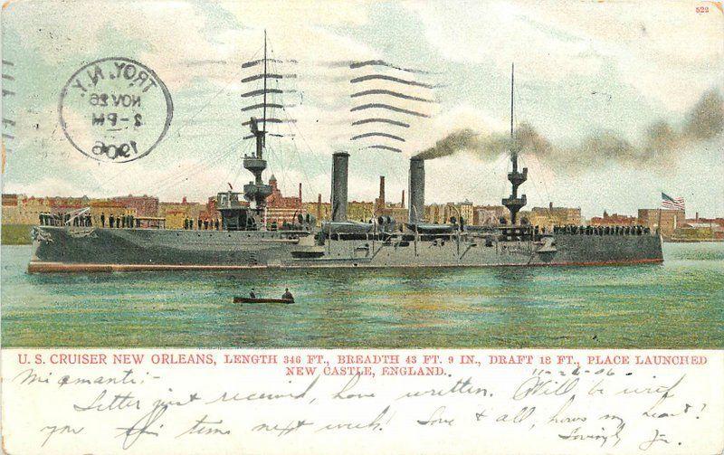 Bossleman 1906 Navy Military US Cruiser New Orleans NEW CASTLE ENGLAND 