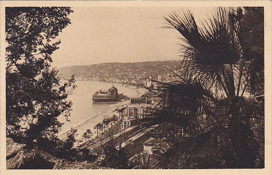 France Nice Vue panoramique prise de la Cascade du Chateau 1937