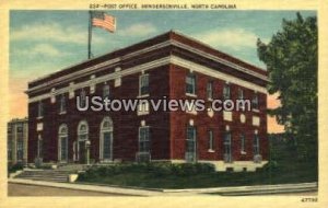 Post Office - Hendersonville, North Carolina NC Postcard