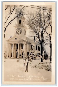 c1910's Congregational Church Bell Tower Kennebunkport ME RPPC Photo Postcard