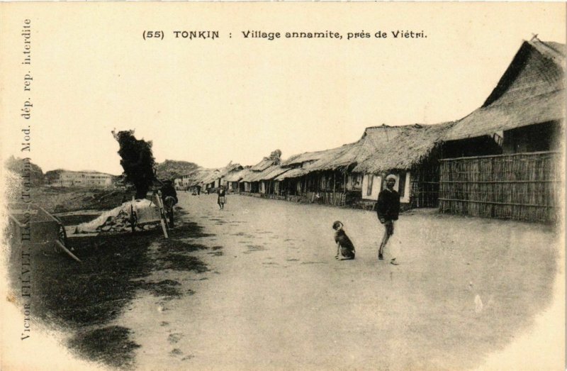 CPA AK INDOCHINA Tonkin Village annamite, pres de Vietri VIETNAM (957350)