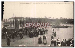 Old Postcard Concarneau Vue Generale de la Digue one day Orandes of Fisheries