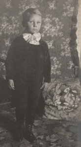 Iowa RPPC 1907 Boy Glenn Schneider Beautiful Bunny Pillow Postcard V10