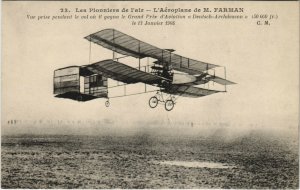 PC AVIATION, L'AÃROPLANE DE M. FARMAN, Vintage Postcard (b38262)