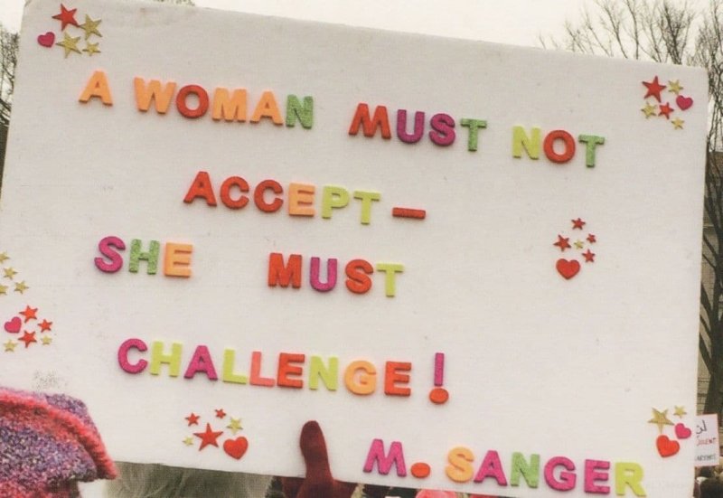 A Woman Must Challenge Womens Rights Political March Rally Postcard