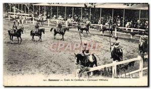 Old Postcard Horse Equestrian Saumur Cavalry School Military Carousel