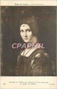 Old Postcard Musee du Louvre Florentine school Lionardo da Vinci said leonard...