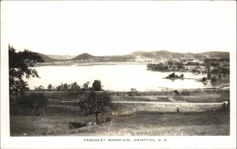 Hampton New Brunswick Bird's Eye View RPPC Real Photo Vintage Postcard