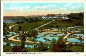 General Aerial View Forest Park Springfield MA Vintage Postcard V06