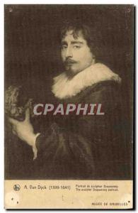 Old Postcard A Van Dyck Portrait Duquesnoy Brussels Musee