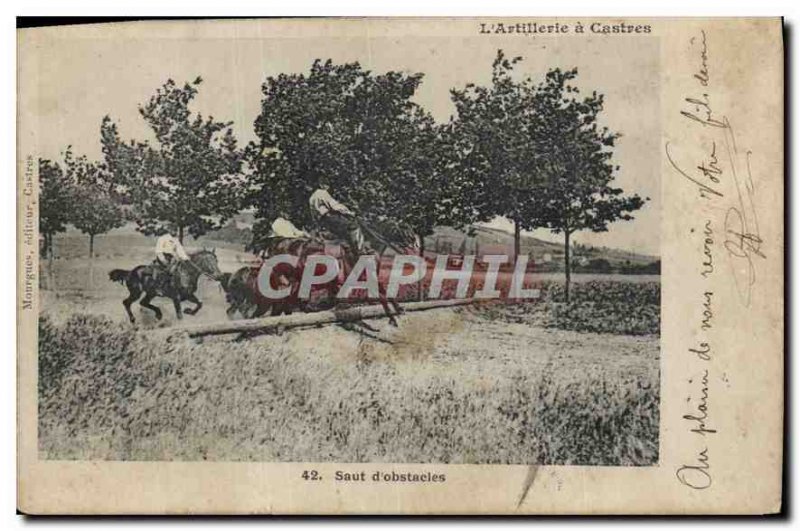 Old Postcard The Artillery Castres Jumping