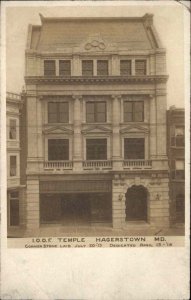 Hagerstown MD Maryland IOOF Elks Temple c1910 Real Photo Postcard