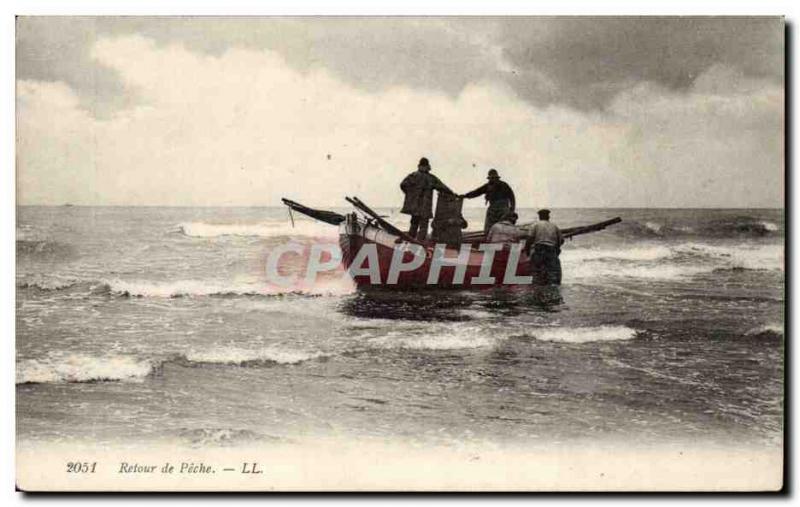 Old Postcard Fishing Back