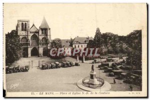 Old Postcard Le Mans Place and Church of Couture