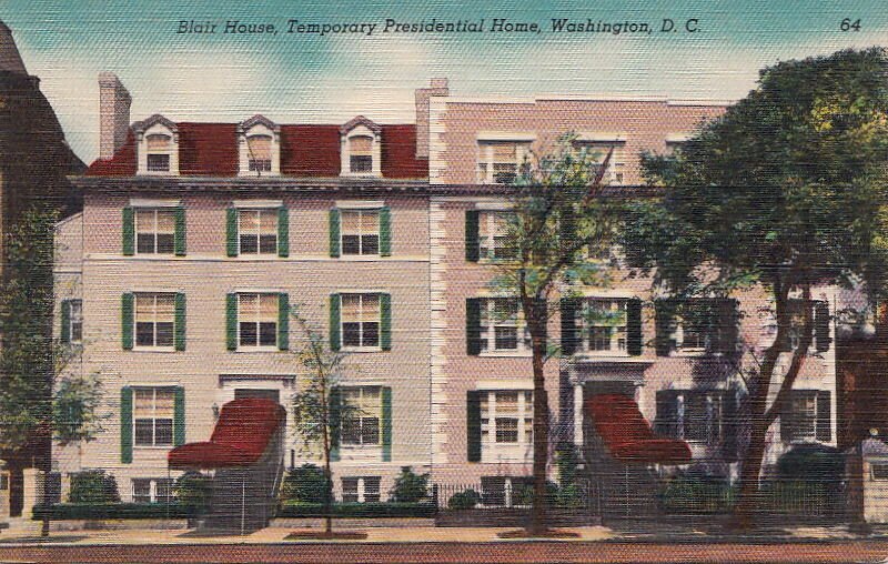 Postcard Blair House Temporary Presidential Home Washington DC