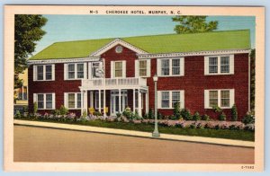 CHEROKEE HOTEL MURPHY NORTH CAROLINA*NC*HIAWASSEE LAKE*VINTAGE LINEN POSTCARD