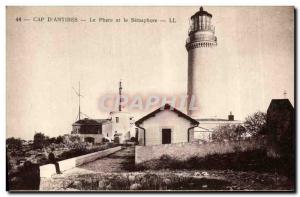 Old Postcard Cap d & # 39Antibes Lighthouse and semaphore