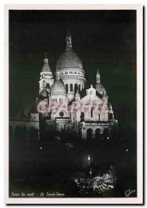 Modern Postcard Paris by night Le Sacre Coeur
