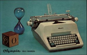Olympia SG-3 Manual Typewriter Ad Advertising Vintage Postcard