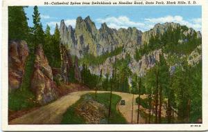 Cathedral Spires on Needles Road - Black Hills of South Dakota - pm 1962