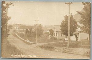 BLAINE ME SCHOOL STREET ANTIQUE REAL PHOTO POSTCARD RPPC