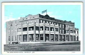 BRINKLEY, Arkansas AR ~ New RUSHER HOTEL c1920s Monroe County Roadside  Postcard