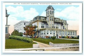 c1920s St. Barnabus Hospital, Woodford's District, Portland Maine ME Postcard