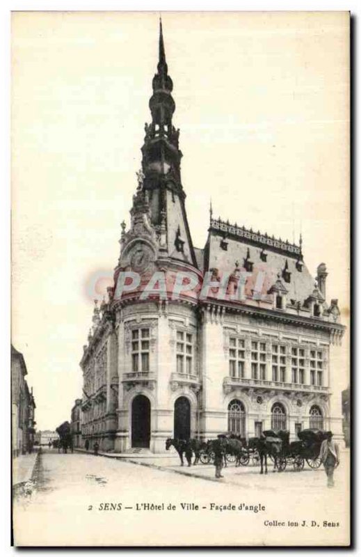 Old Postcard The Sense of City Hall Facade angle