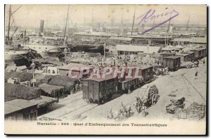 Old Postcard Marseille Quai Boarding Transatlantic