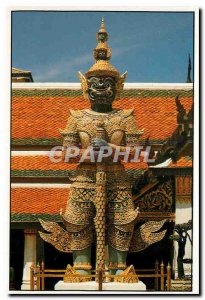 Modern Postcard The Demon Gate Guardian in the Emerald Buddha Temple in Bangkok