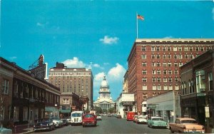 Springfield Illinois Capitol Avenue autos Bus Colorpicture Postcard 21-6532